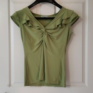 3/$20 Vintage Suzie green blouse